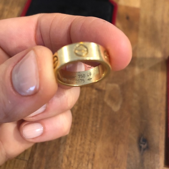 100% Authentic 18K Cartier LOVE Ring size 4.75. Thicker version - Picture 4 of 5